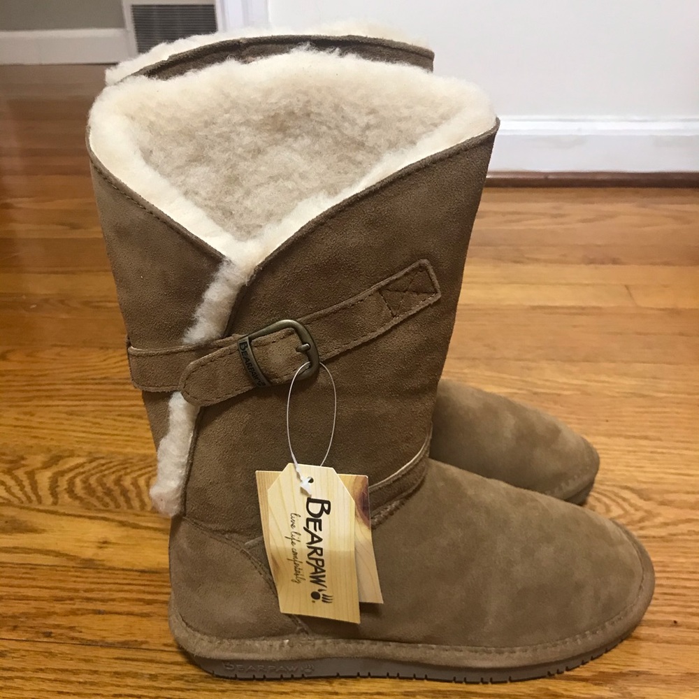 BearPaw Tatum Hickory Boots - Size 7 - Tan/Brown Winter Boots